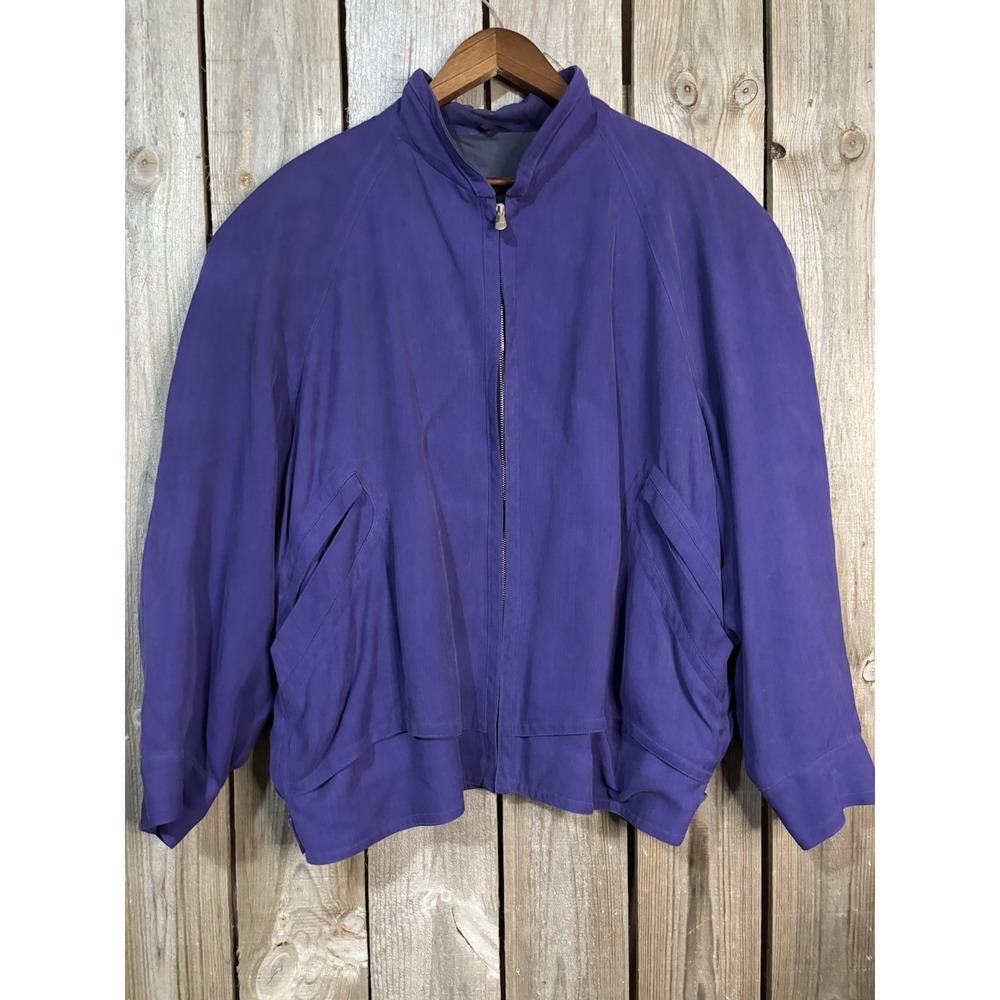 VERRI Men's Silk Blend‎ Zip Jacket Purple | EU 54 L | Made in Italy Luxury